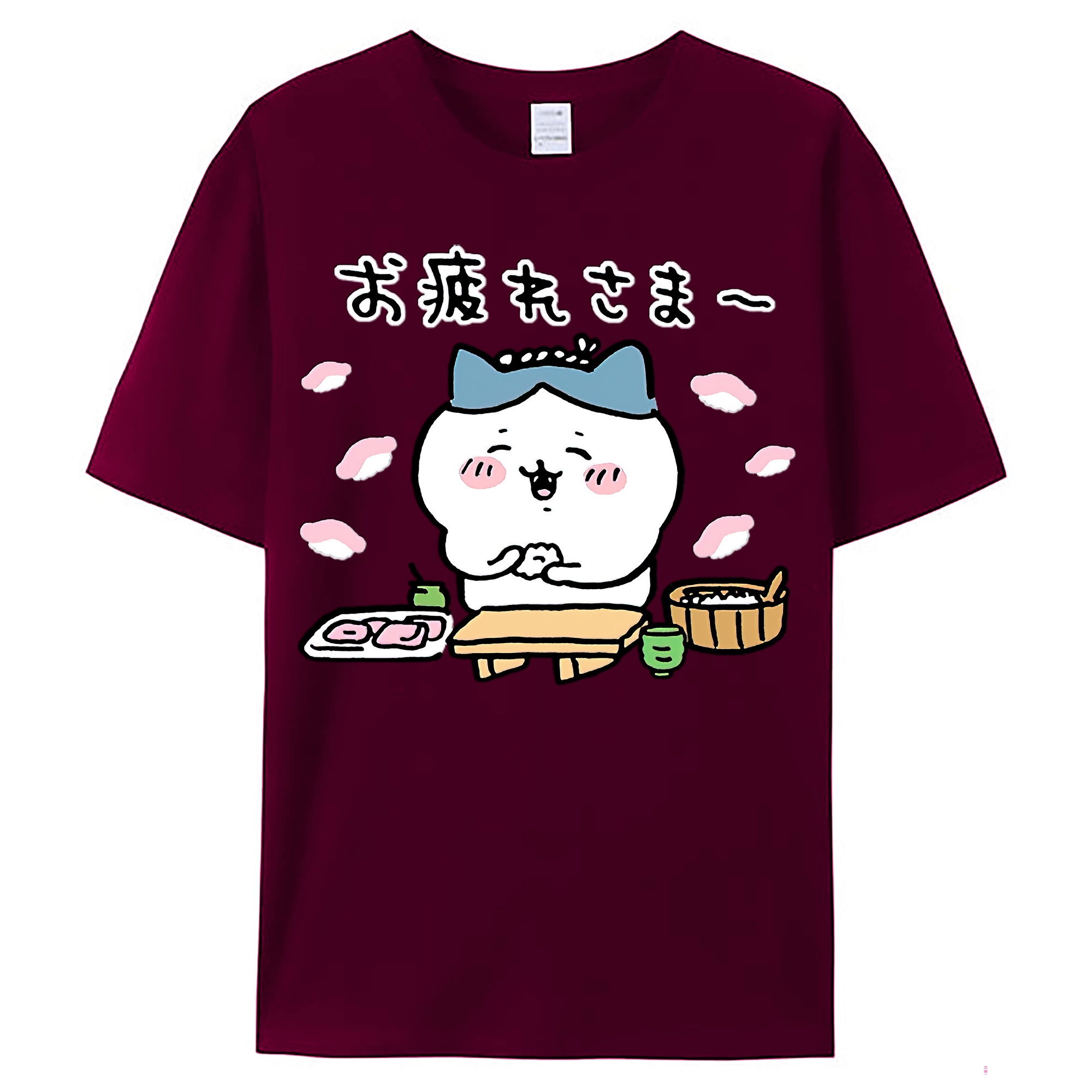 （画像用） ちいかわ ハチワレ Chii-kawa hachiware レディースカジュアルプリントTシャツ（綿100％）